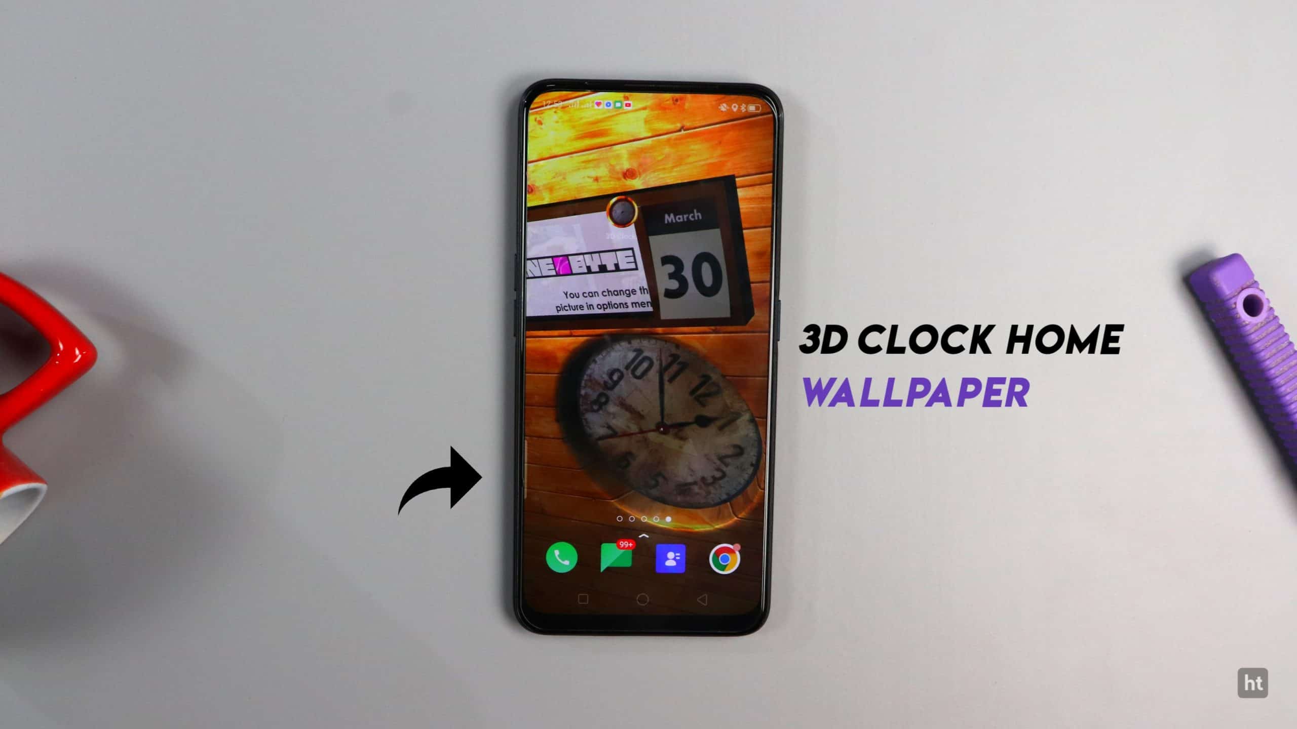 3D Clock and Calendar for your android phone - 3D Wallpaper for phone