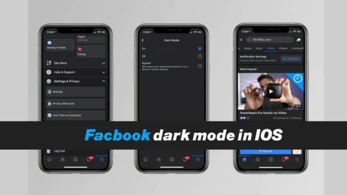 Facebook Dark Theme in iOS