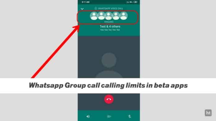 WhatsApp group calling limits