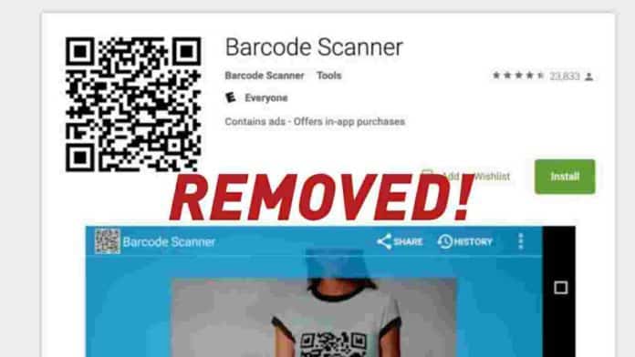 Google removed Barcode scanner
