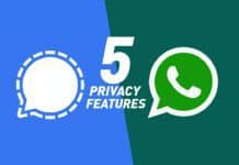 WhatsApp and Signal five privacy features