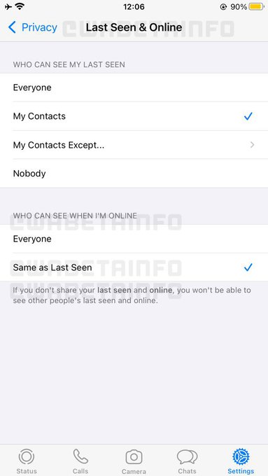 WhatsApp new Who can see When I'm online; Image Credit: WABetaInfo