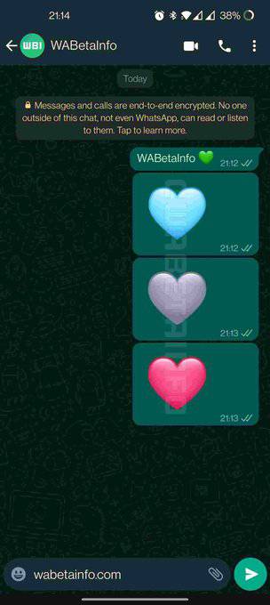 WhatsApp three new large heart emojis, Image Credit: WABetaInfo