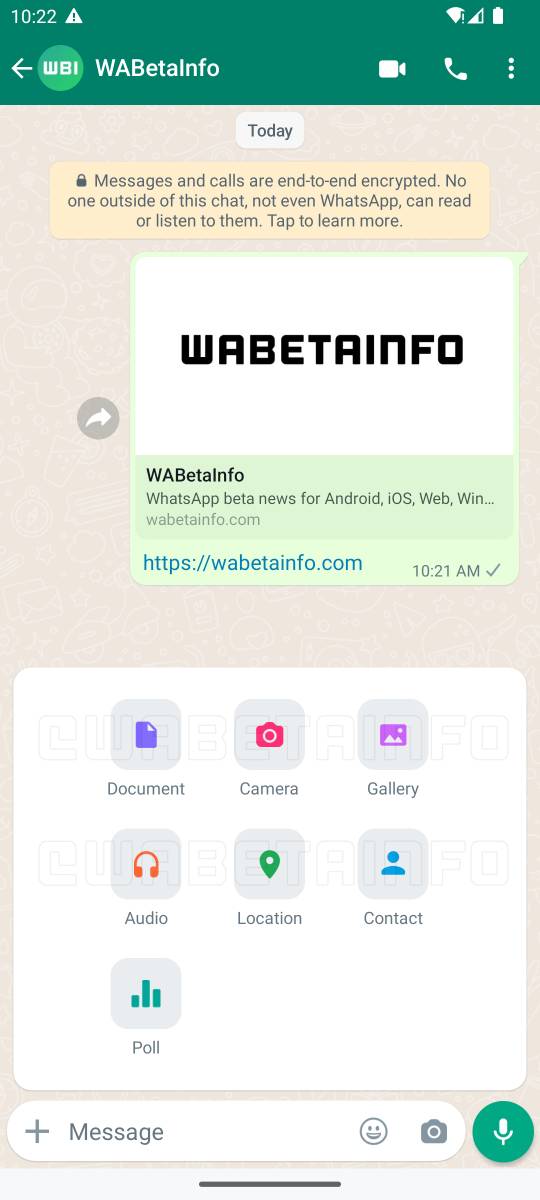 WhatsApp redesigned Chat Attachment menu, Image Credit: WABetaInfo