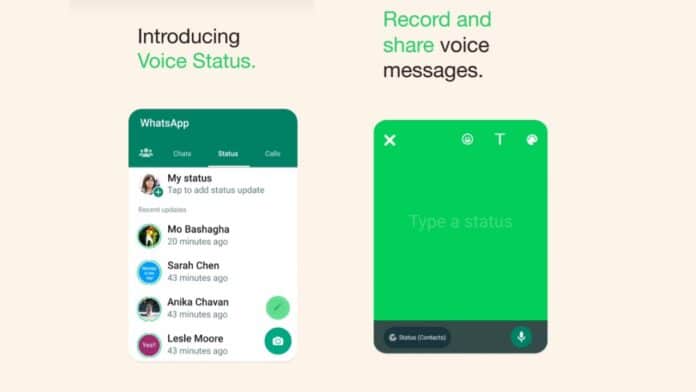 WhatsApp Voice Status feature