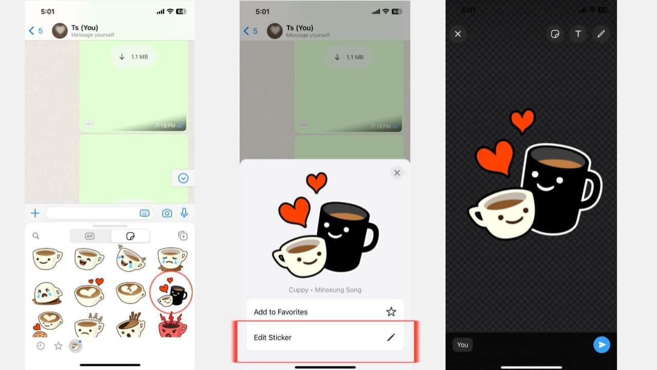 Edit Existing Stickers on WhatsApp for iOS