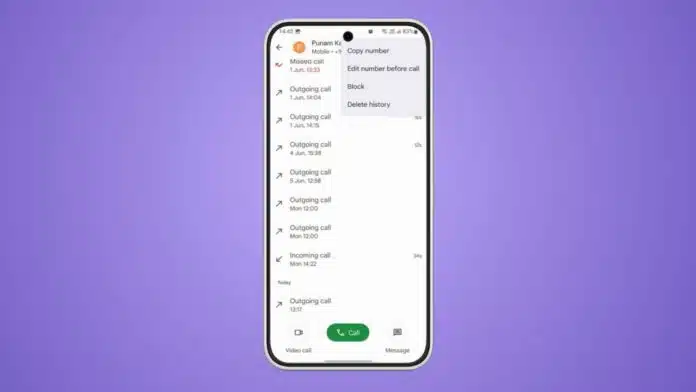 Delete Call History on Android on Google Dialer