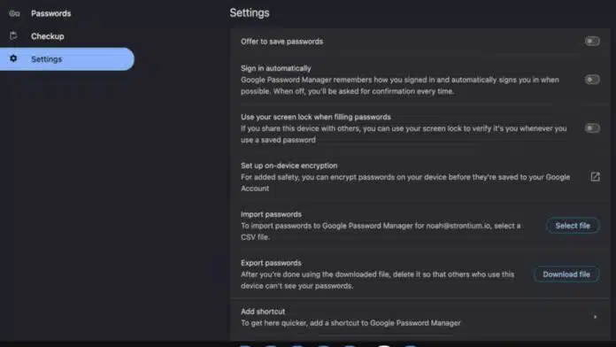 Export Passwords from Chrome